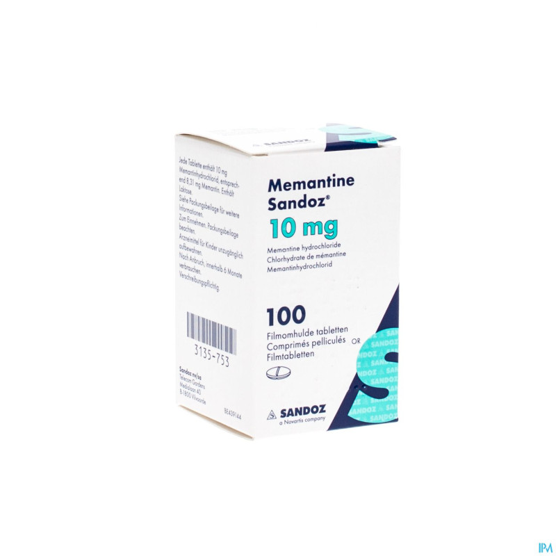 Memantine sandoz 10 mg comp pell 100 x  10 mg