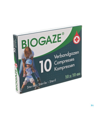 Biogaze compresse impregnee 10x10cm 10
