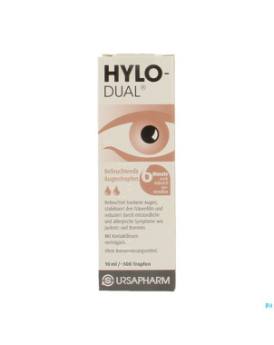 Hylo-dual gutt oculaires 10ml