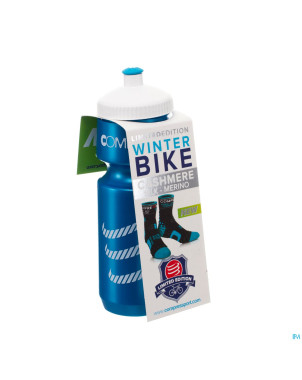 Compressport winter socks bike bl/or t1