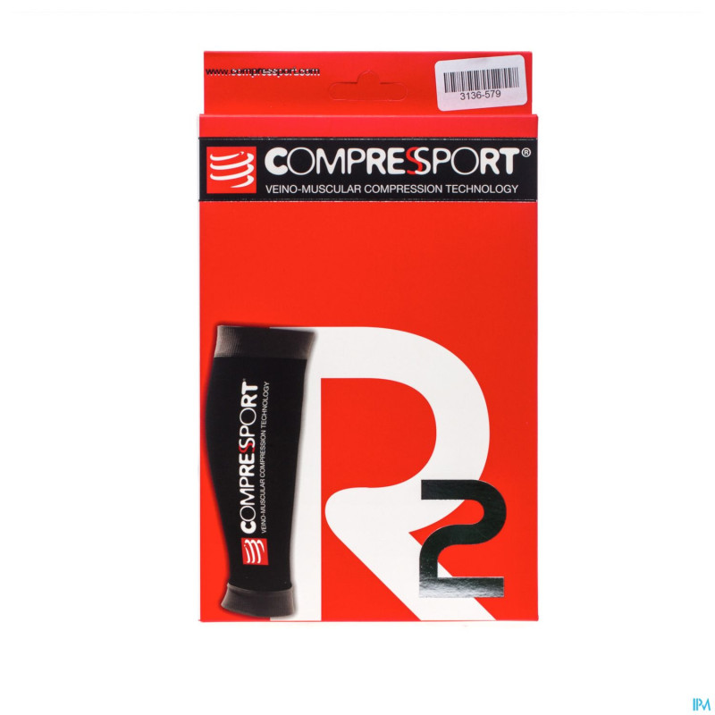 Compressport calf r2 black t1