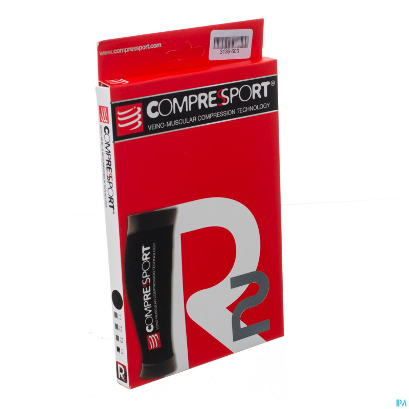 Compressport calf r2 black t4