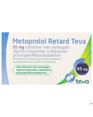 Metoprolol  95mg retard teva comp liber prol 100