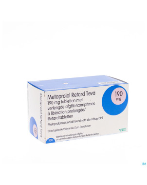 Metoprolol 190mg retard teva comp liber prol 100