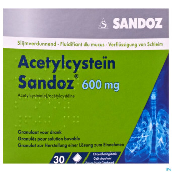 Acetylcystein sandoz 600mg granul. boisson sach 30