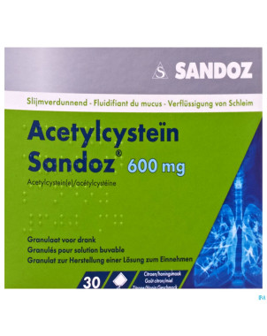Acetylcystein sandoz 600mg granul. boisson sach 30