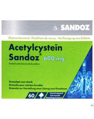 Acetylcystein sandoz 600mg granul. boisson sach 60