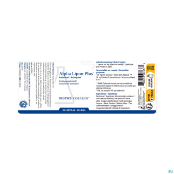 Alpha lipon plus biotics    caps 90