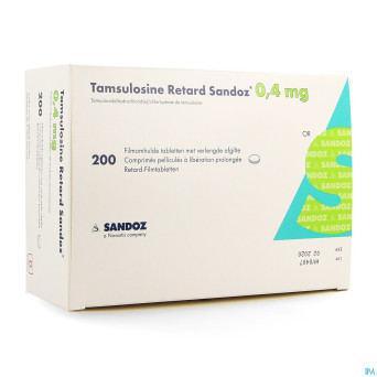 Tamsulosine retard sandoz 0,4mg comp pell 200