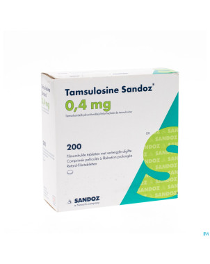 Tamsulosine retard sandoz 0,4mg comp pell 200