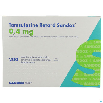 Tamsulosine retard sandoz 0,4mg comp pell 200