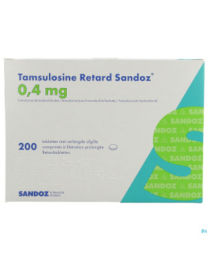Tamsulosine retard sandoz 0,4mg comp pell 200