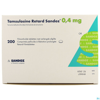 Tamsulosine retard sandoz 0,4mg comp pell 200