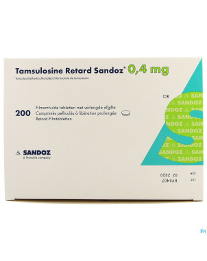 Tamsulosine retard sandoz 0,4mg comp pell 200