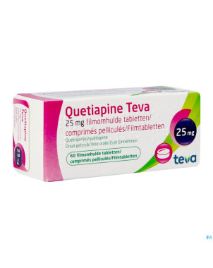 Quetiapine teva  25 mg comp pell  60
