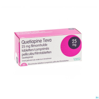 Quetiapine teva  25 mg comp pell  60