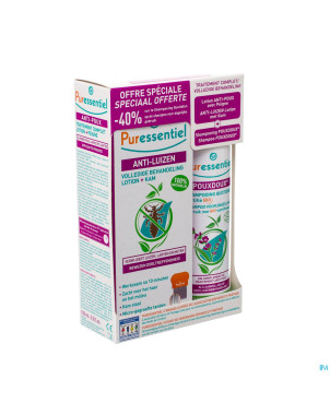 Puressentiel anti-poux sh pouxdoux 200ml+lot 100ml