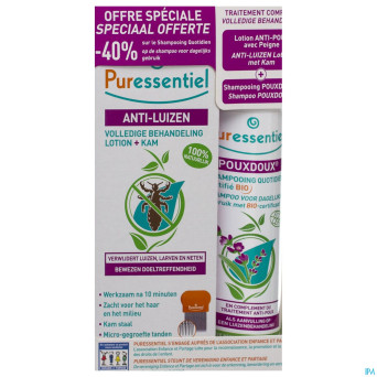 Puressentiel anti-poux sh pouxdoux 200ml+lot 100ml