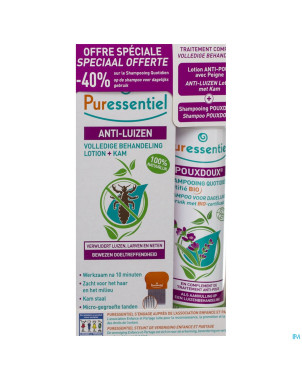 Puressentiel anti-poux sh pouxdoux 200ml+lot 100ml