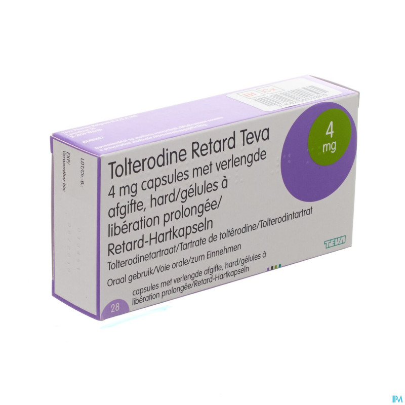 Tolterodine retard teva 4 mg caps liber prol 28