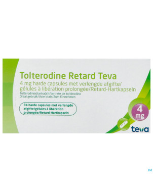Tolterodine retard teva 4 mg caps liber prol 84
