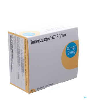 Telmisartan hctz teva 80mg/25 mg tabl  98