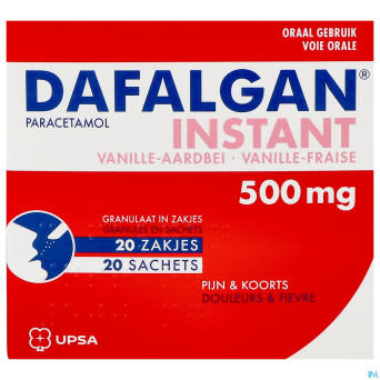 Dafalgan instant vanille fraise gr sach 20x 500mg