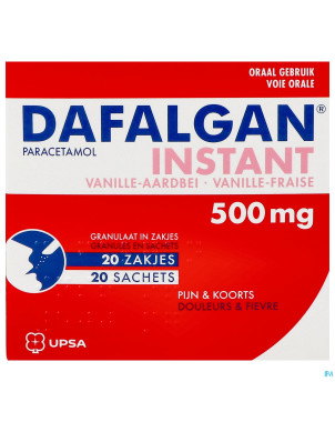 Dafalgan instant vanille fraise gr sach 20x 500mg