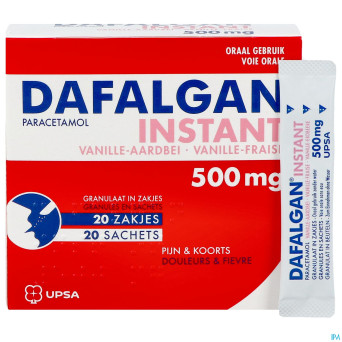 Dafalgan instant vanille fraise gr sach 20x 500mg