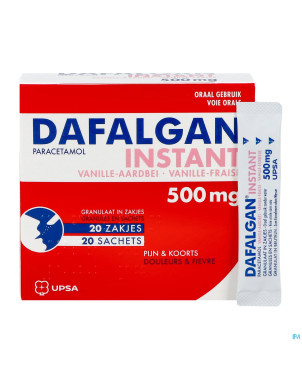 Dafalgan instant vanille fraise gr sach 20x 500mg