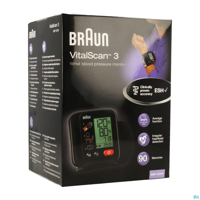 Braun tensiometre poignet bbp2200 vitalscan 3