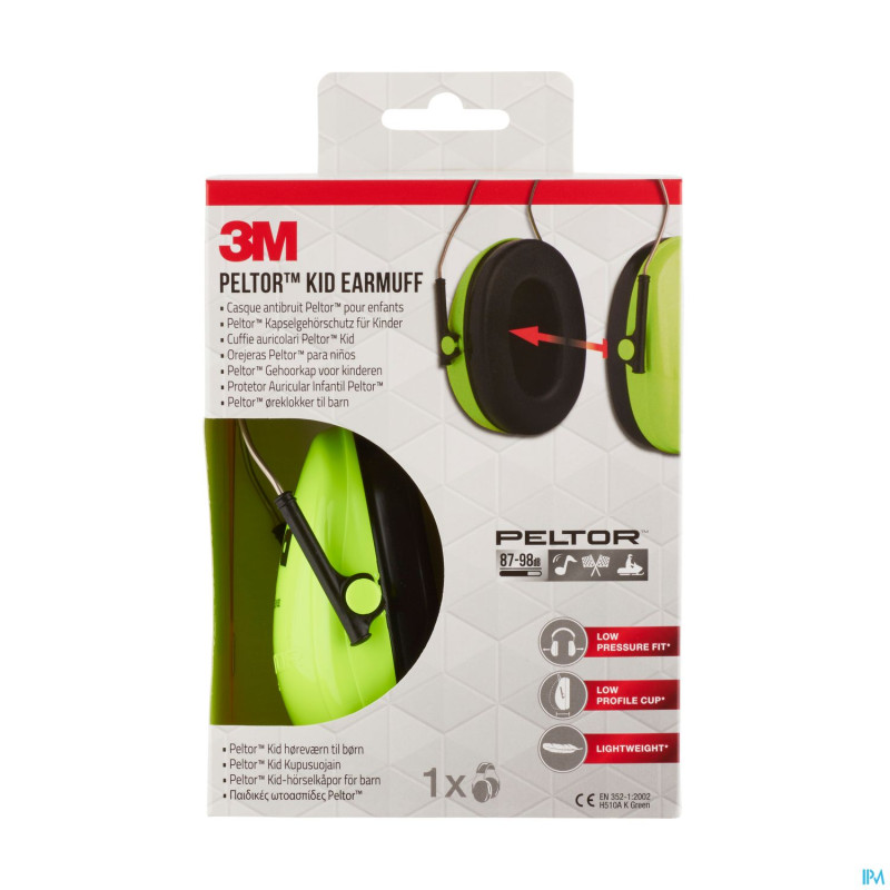 Peltor hearing protector kid neon green 1