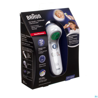 Braun thermometre ntf3000 sans contact + frontal