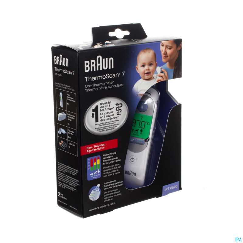 Braun thermometre irt6520 thermoscan 7+precis.age