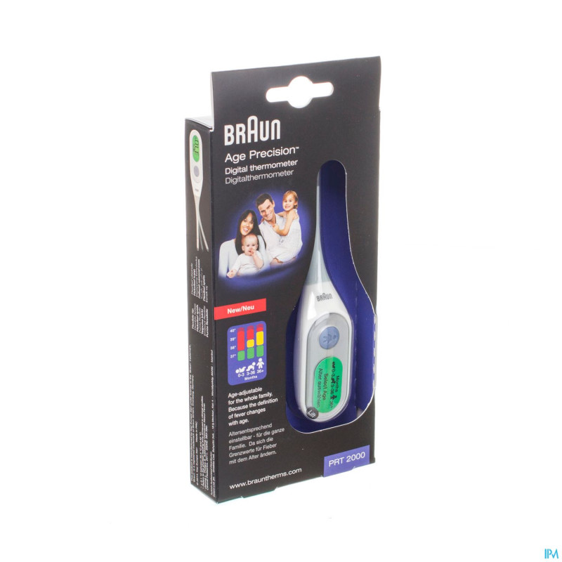Braun thermometre prt2000 digital+precision age