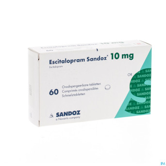 Escitalopram sandoz 10 mg comp orodsip 60