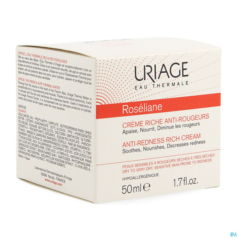 Uriage roseliane creme riche a/rougeurs  pot  50ml