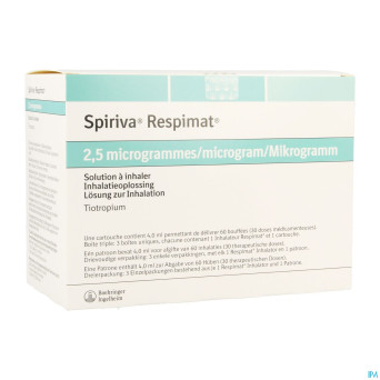 Spiriva respimat 2,5mcg 180 sol inhal+3 cartouches