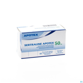 Sertraline apotex  50mg comp pellicul  60