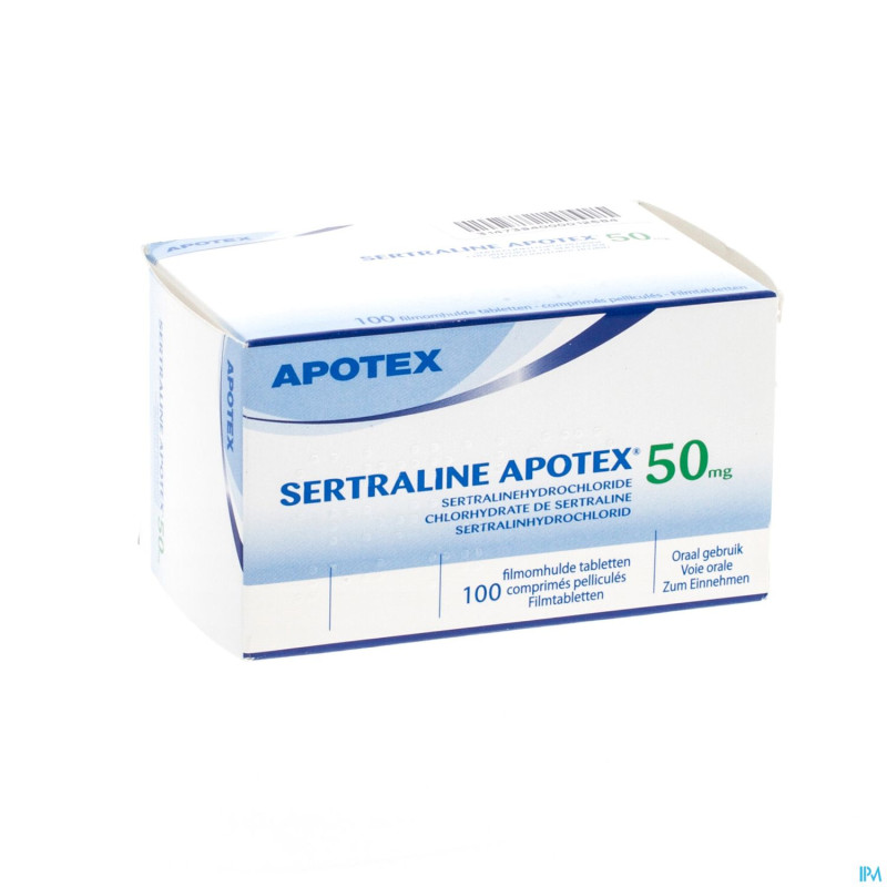 Sertraline apotex  50mg comp pellicul 100