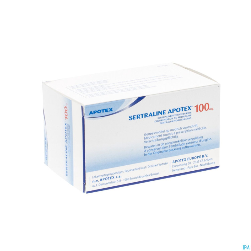 Sertraline apotex 100mg comp pellicul 100