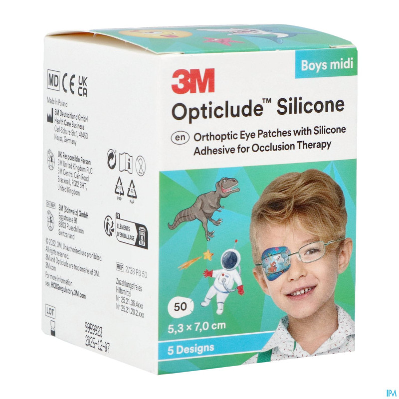 Opticlude 3m silicone eye patch boy midi  50