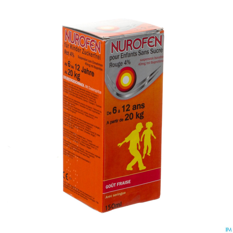 Nurofen impexeco 4% sirop strawberry ss enf  150ml