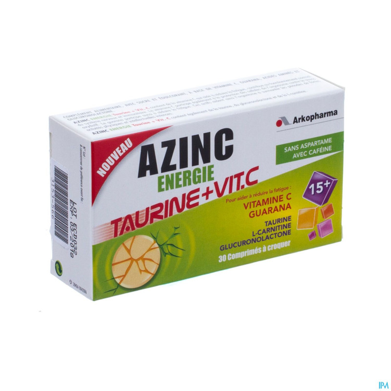 Azinc energie taurine comp croq. 30 cfr 3299039