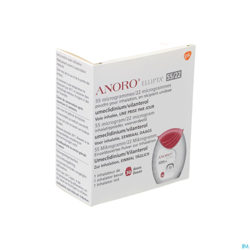 Anoro ellipta 55/22mcg pulv inhal multidose 30