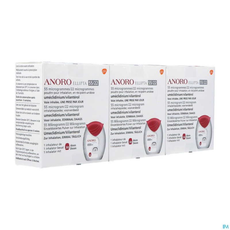 Anoro ellipta 55/22mcg pulv inhal multidose 90