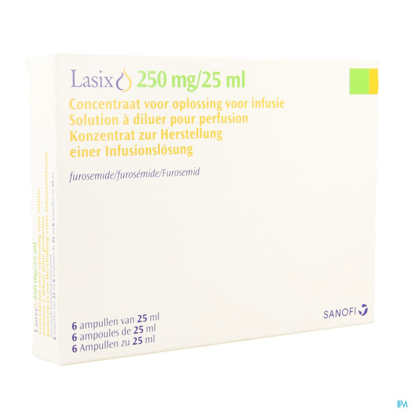 Lasix 250 mg amp iv 6x25 ml 250 mg