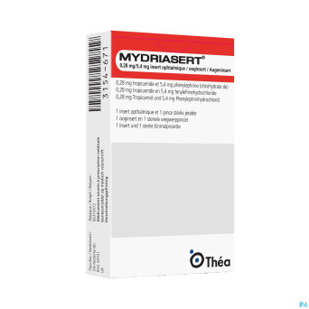 Mydriasert 0,28 mg/5,4 mg  1 ooginsert +  1 pincet