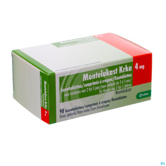 Montelukast krka  4 mg comp a croquer 98 x  4 mg