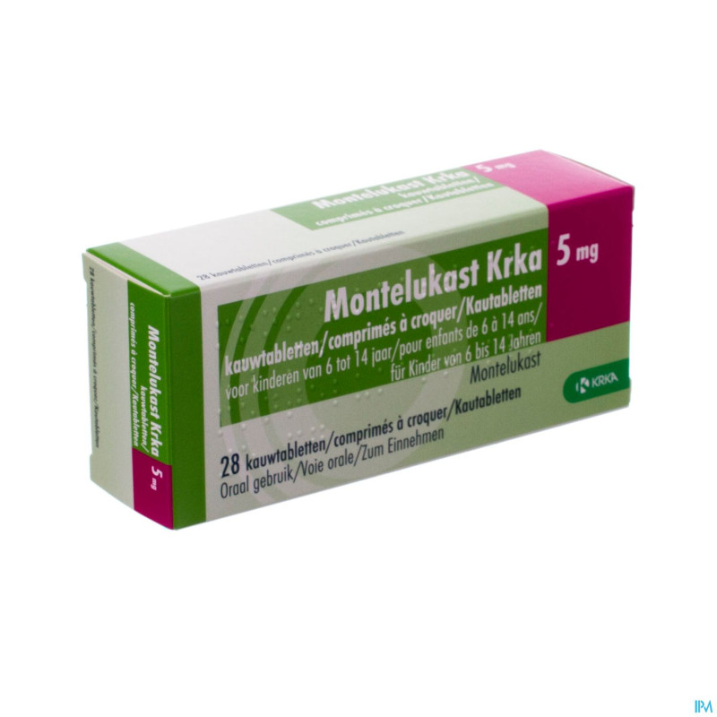 Montelukast krka  5 mg comp a croquer 28 x  5 mg